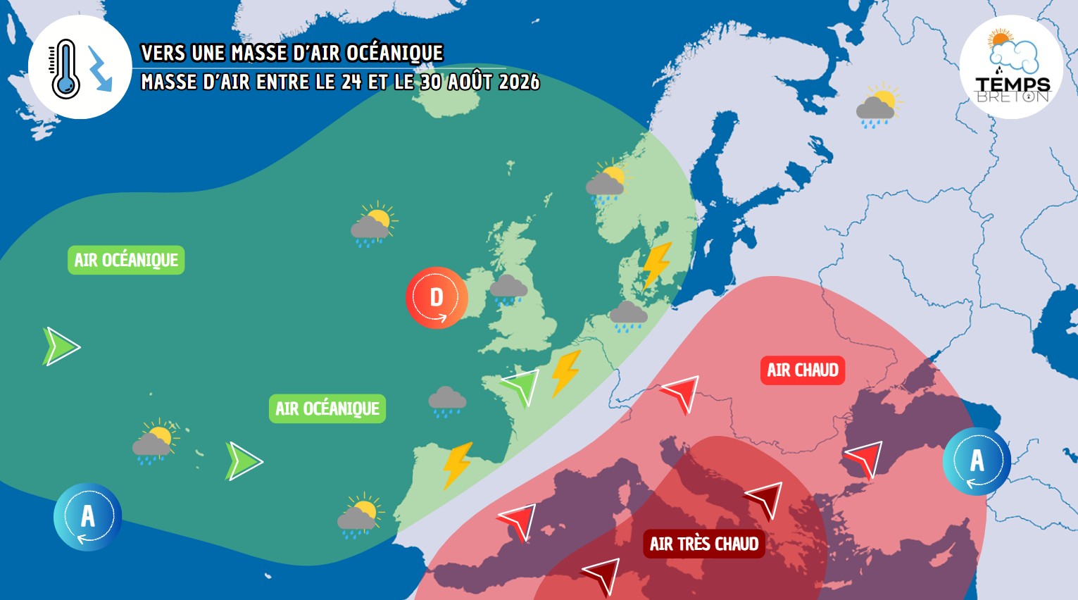 30 à 50 mm attendus d'ici la fin du mois d'août en Bretagne