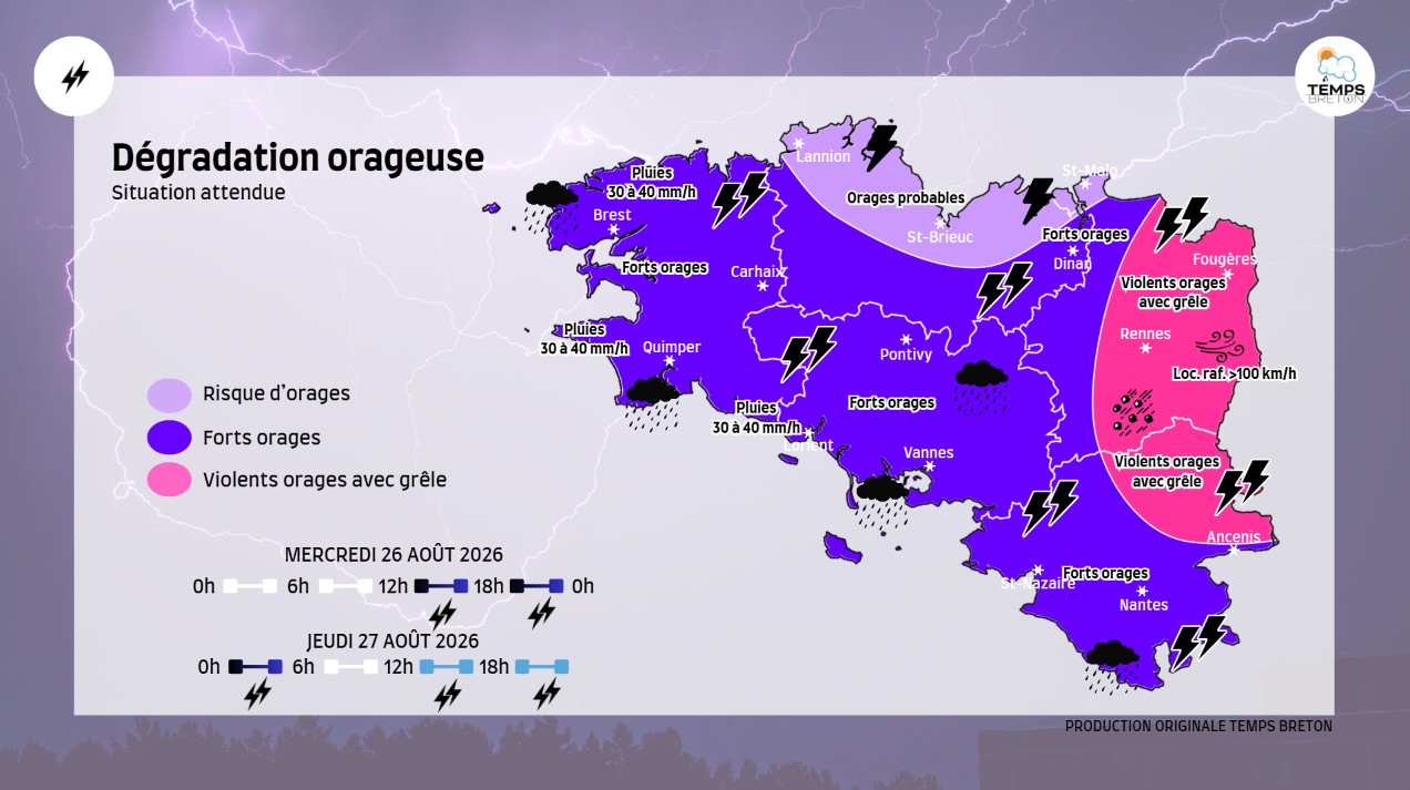 Une dégradation orageuse importante est attendue mercredi