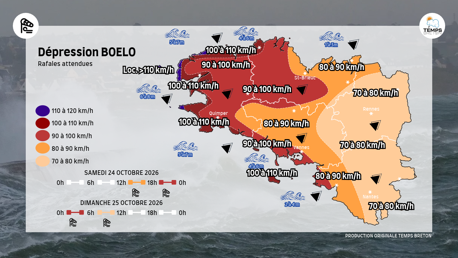 La dépression BOELO va apporter du vent dès samedi après-midi et la nuit suivante